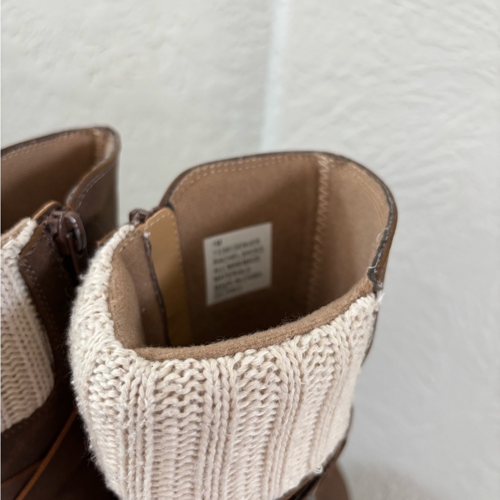 Rachel Shoes Brown Winter Boots with Knit Cuff - Picture 11 of 14